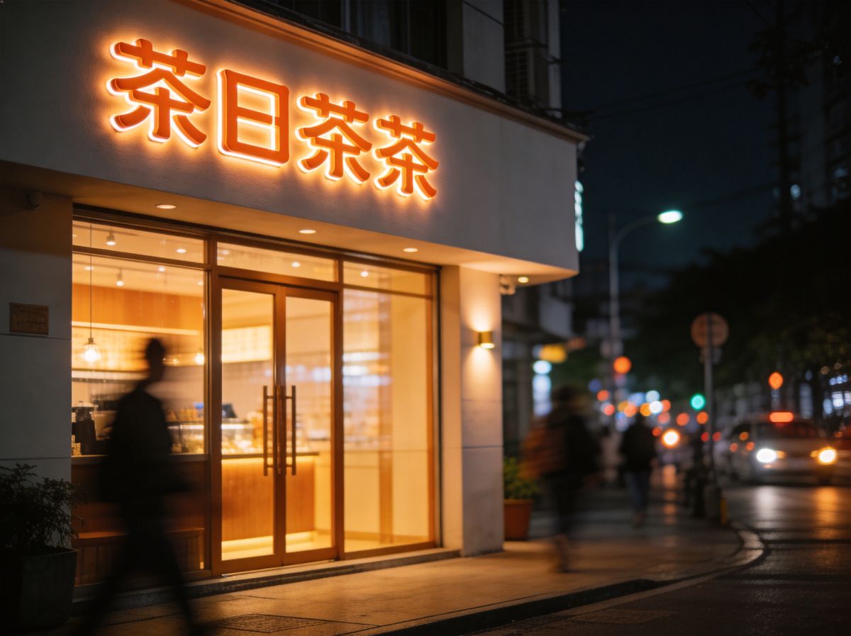 东莞超级发光字工厂案例 · 久鸣标识香槟金精工款超级发光字